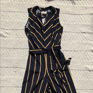 Blue and yellow jumpsuit